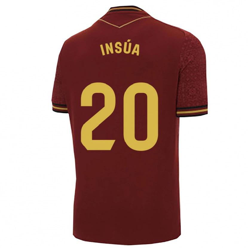 Danxen Donna Maglia Pablo Insúa #20 Borgogna Oro Kit Gara Away 2025/26 Maglietta