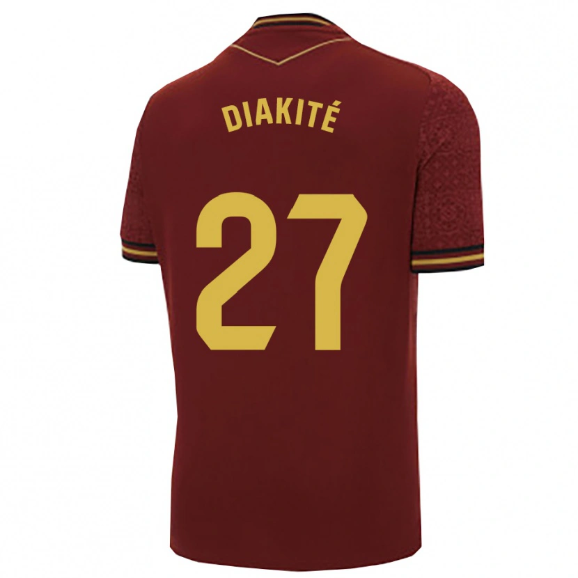 Danxen Donna Maglia Moussa Diakité #27 Borgogna Oro Kit Gara Away 2025/26 Maglietta