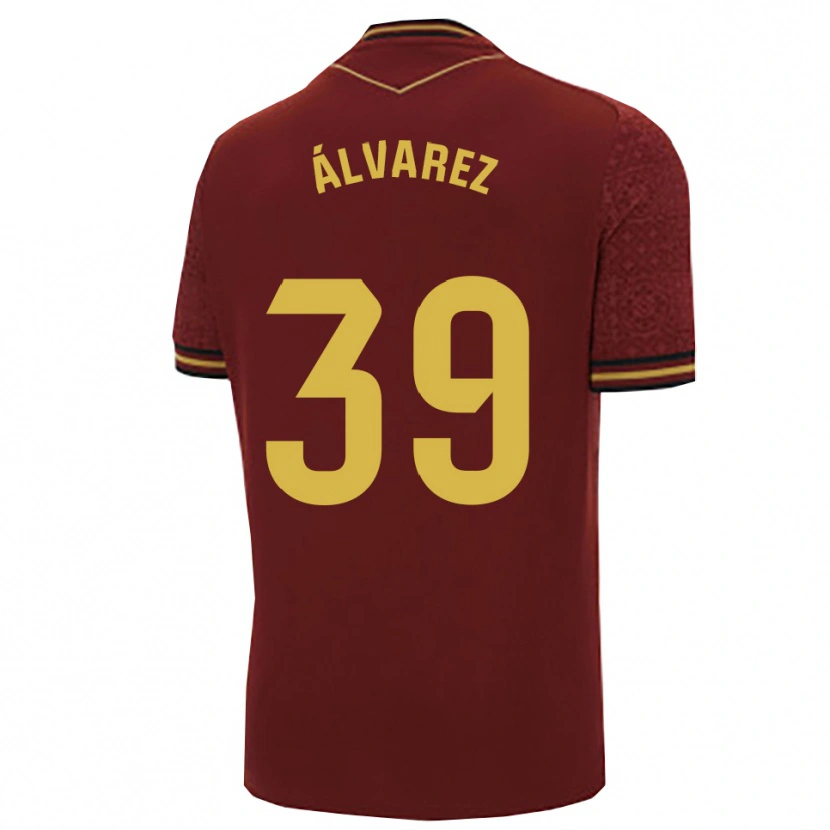 Danxen Donna Maglia Ismael Álvarez #39 Borgogna Oro Kit Gara Away 2025/26 Maglietta