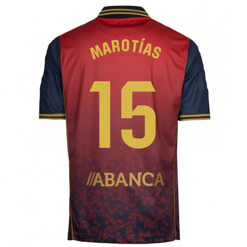 Danxen Donna Maglia Oscar Marotías #15 Rosso Blu Scuro Kit Gara Away 2025/26 Maglietta