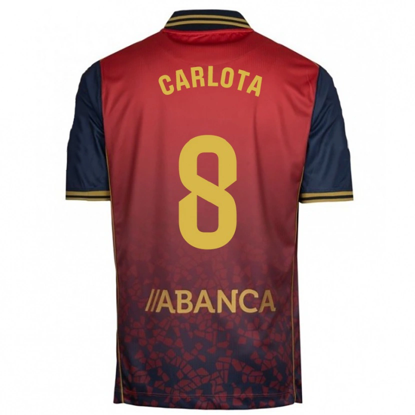 Danxen Donna Maglia Carlota Sánchez #8 Rosso Blu Scuro Kit Gara Away 2025/26 Maglietta