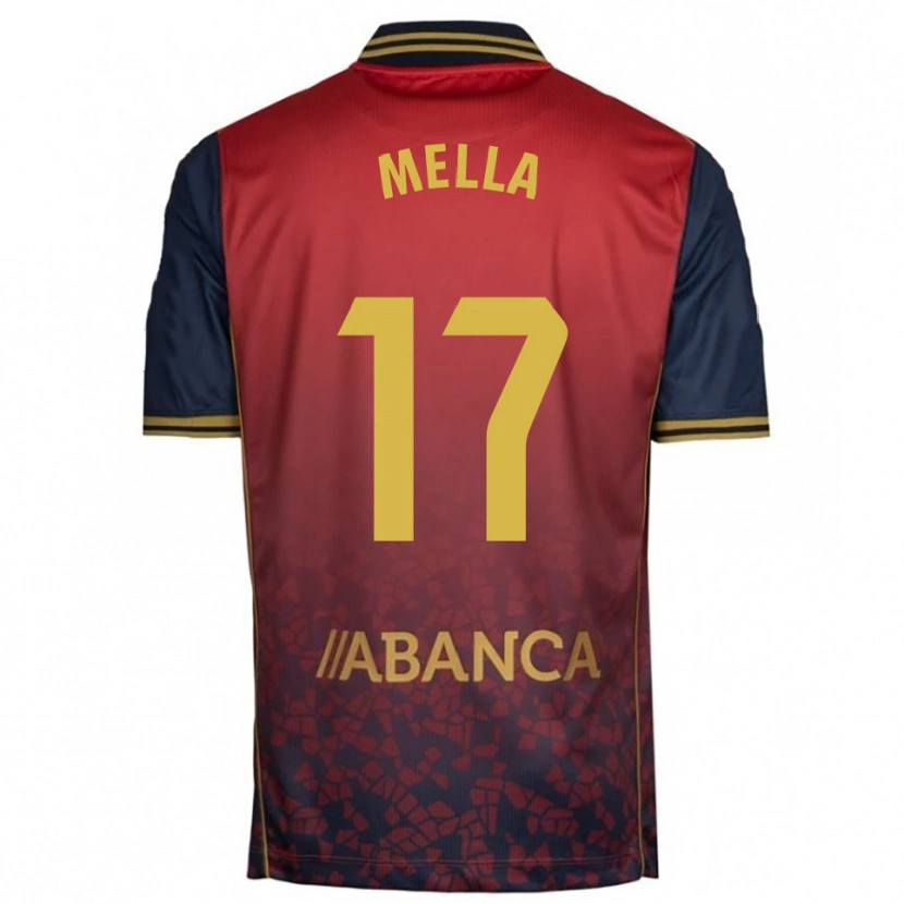 Danxen Donna Maglia David Mella #17 Rosso Blu Scuro Kit Gara Away 2025/26 Maglietta