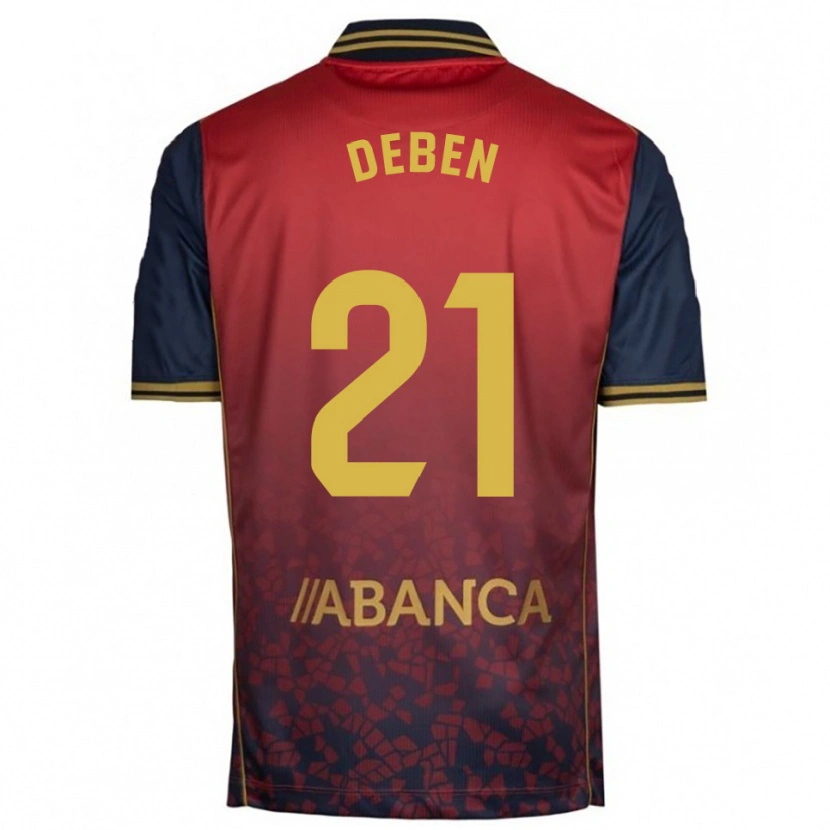 Danxen Donna Maglia Sara Debén #21 Rosso Blu Scuro Kit Gara Away 2025/26 Maglietta