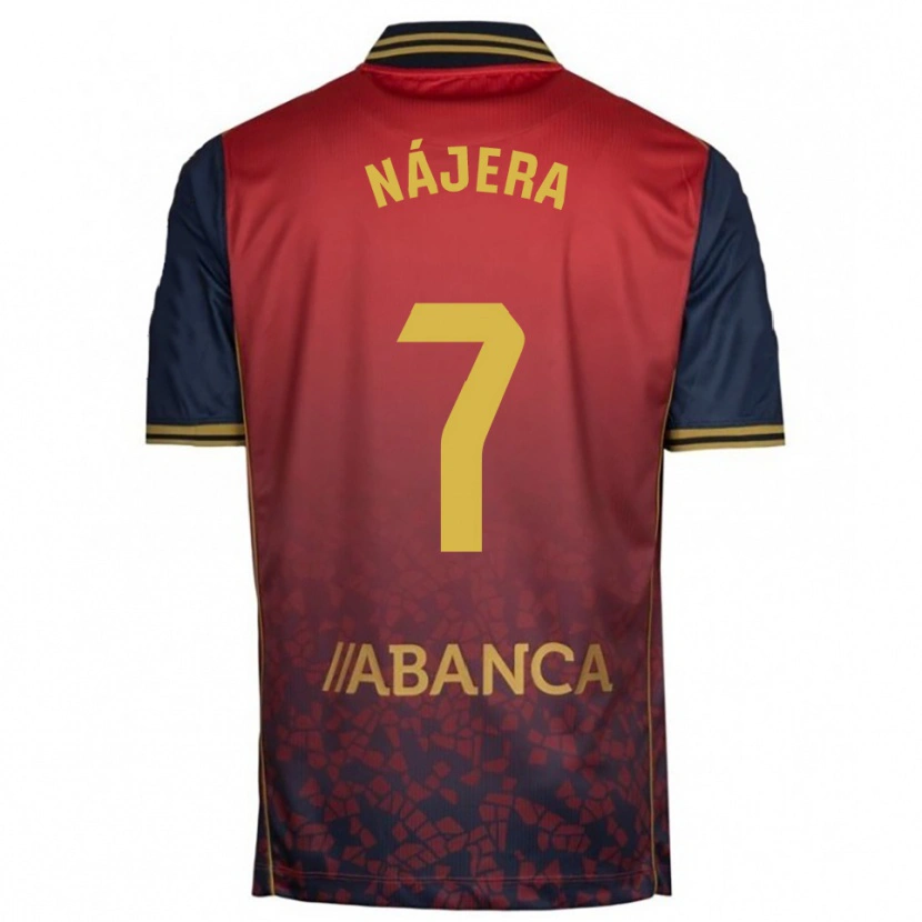 Danxen Donna Maglia Mario Nájera #7 Rosso Blu Scuro Kit Gara Away 2025/26 Maglietta