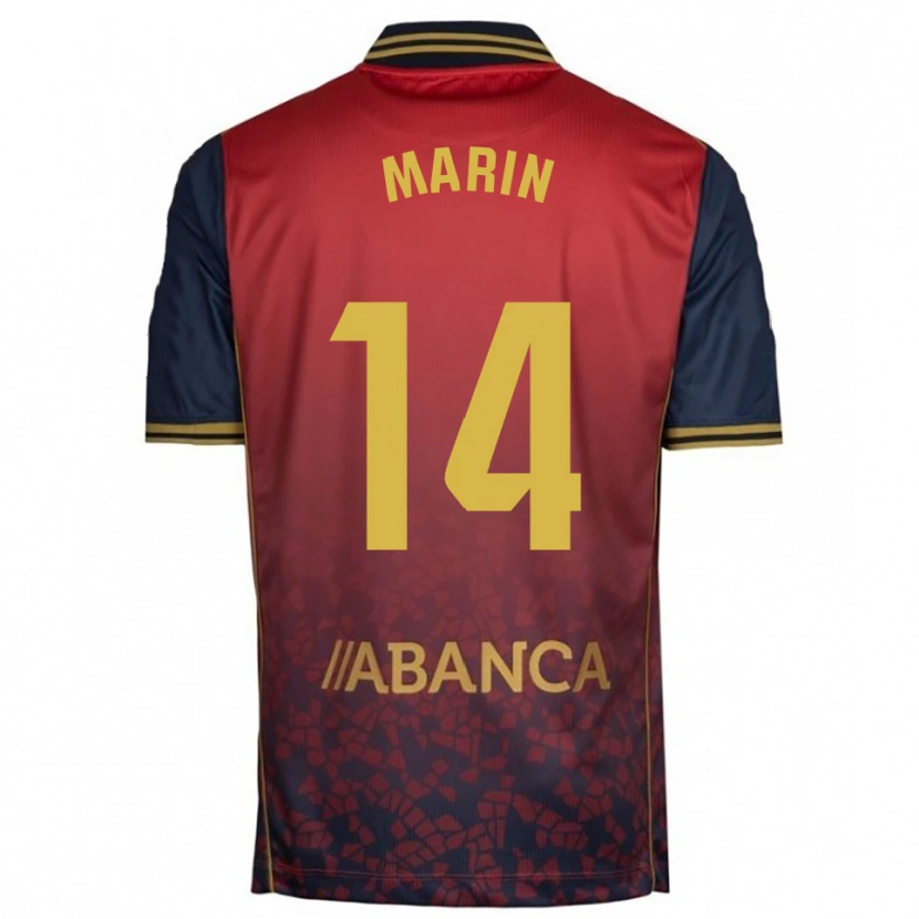 Danxen Donna Maglia Ainhoa Marín #14 Rosso Blu Scuro Kit Gara Away 2025/26 Maglietta