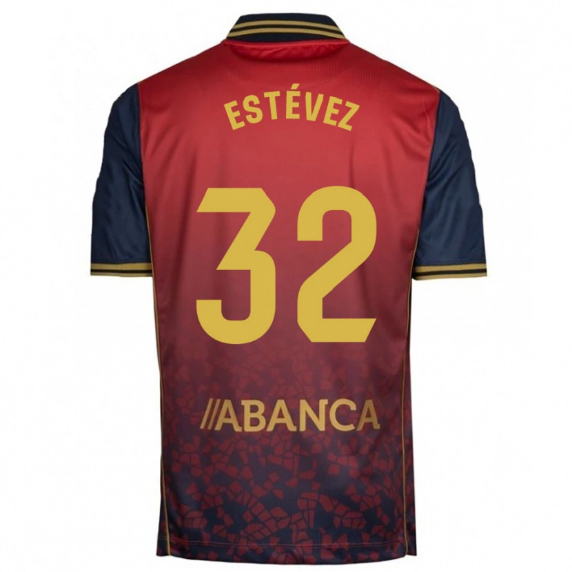 Danxen Donna Maglia Dani Estévez #32 Rosso Blu Scuro Kit Gara Away 2025/26 Maglietta