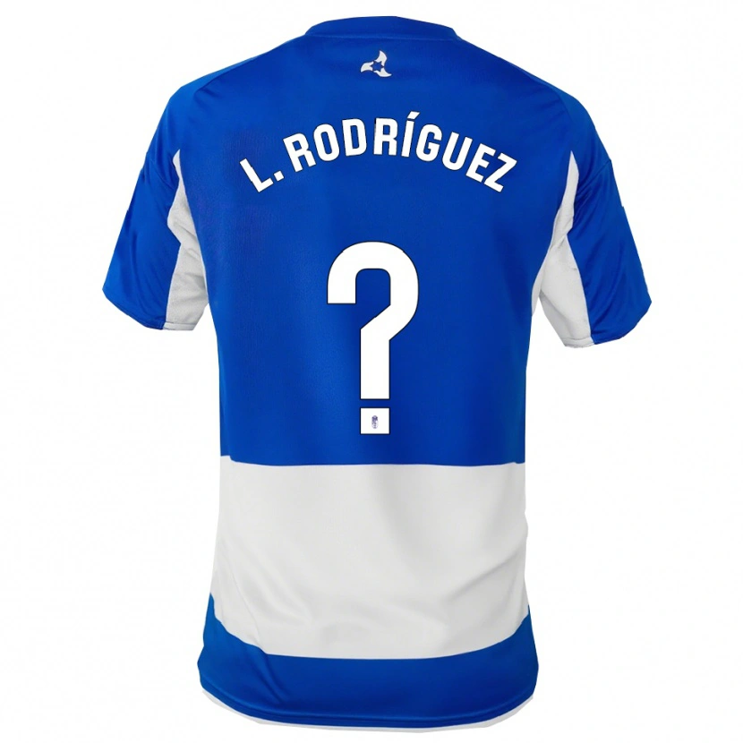 Danxen Donna Maglia Iker López Rodríguez #0 Blu Bianco Kit Gara Away 2025/26 Maglietta