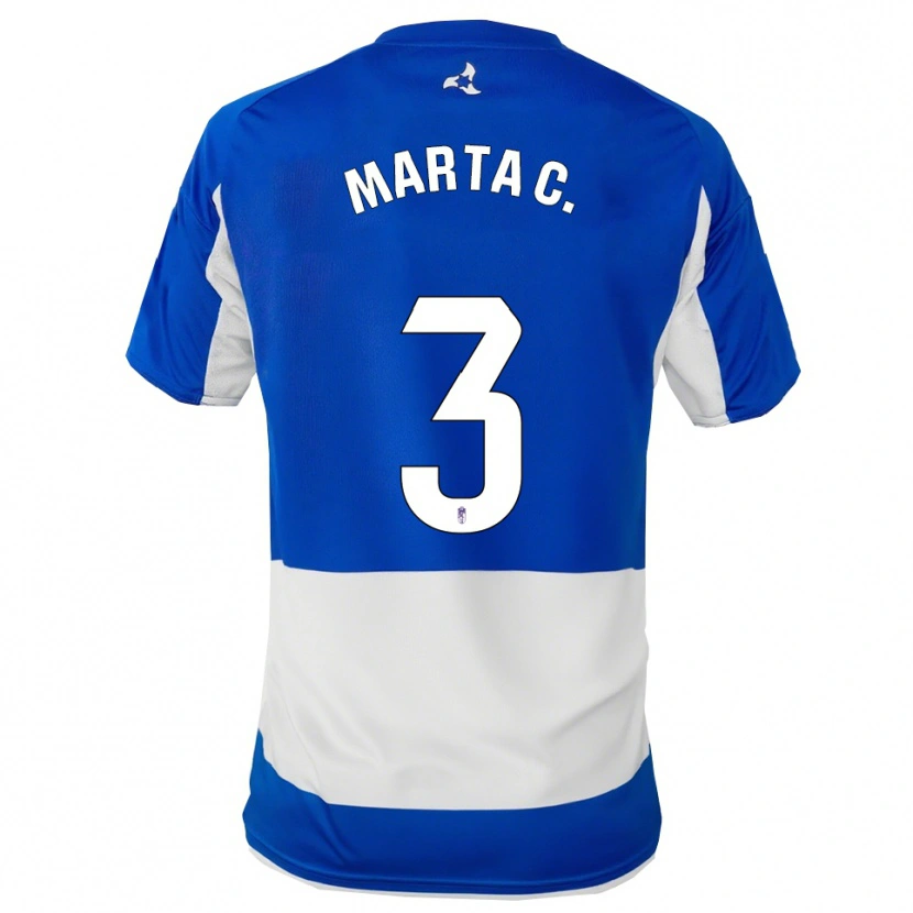 Danxen Donna Maglia Marta Carrasco García #3 Blu Bianco Kit Gara Away 2025/26 Maglietta
