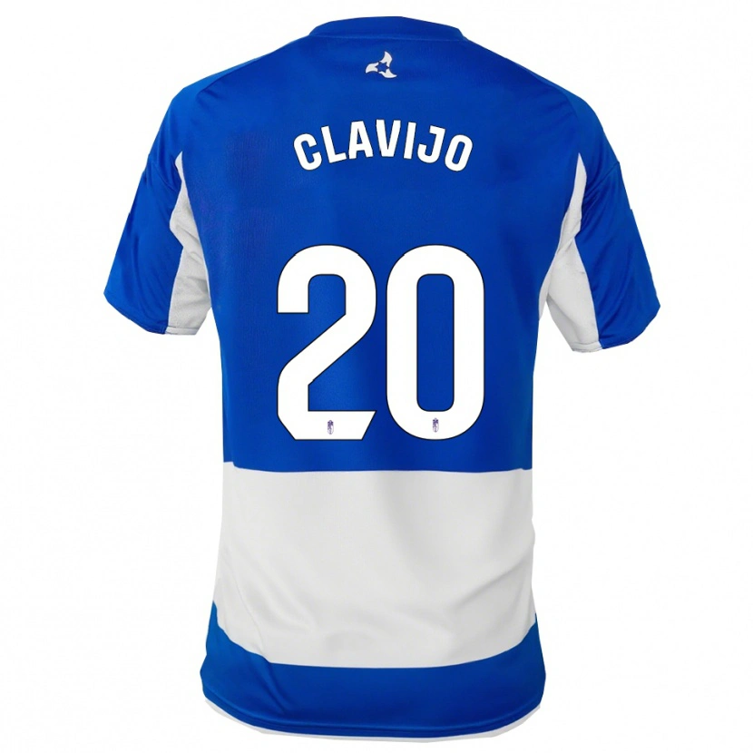 Danxen Donna Maglia Dani Clavijo #20 Blu Bianco Kit Gara Away 2025/26 Maglietta