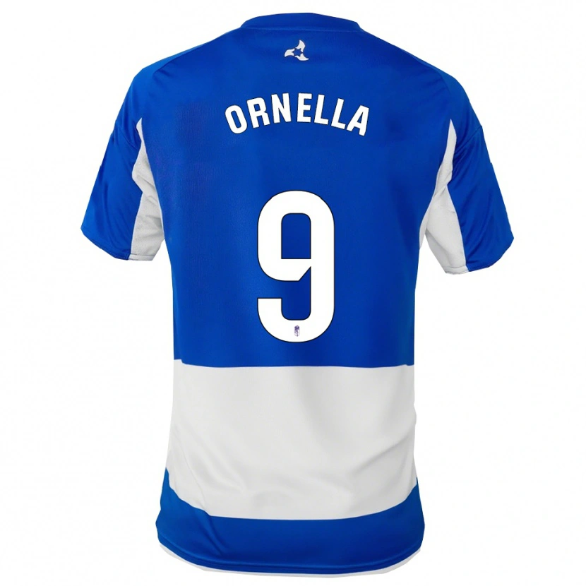 Danxen Donna Maglia Ornella María Vignola Cabot #9 Blu Bianco Kit Gara Away 2025/26 Maglietta