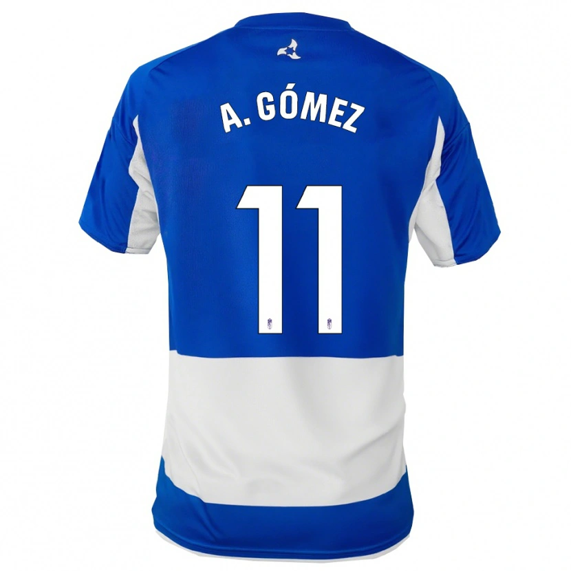 Danxen Donna Maglia Andrea Gómez Oliver #11 Blu Bianco Kit Gara Away 2025/26 Maglietta