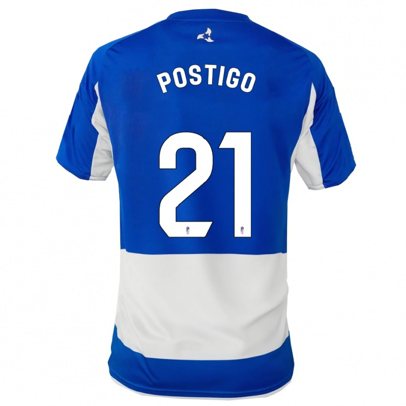 Danxen Donna Maglia Cristina Postigo Martín #21 Blu Bianco Kit Gara Away 2025/26 Maglietta