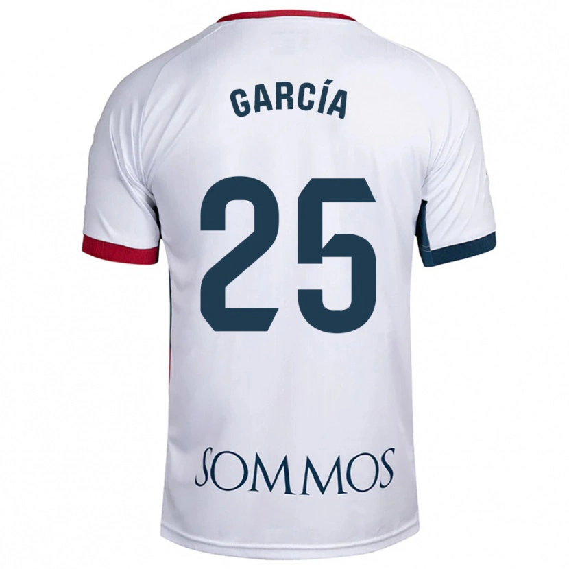 Danxen Donna Maglia Jaime García #25 Bianco Rosso Kit Gara Away 2025/26 Maglietta