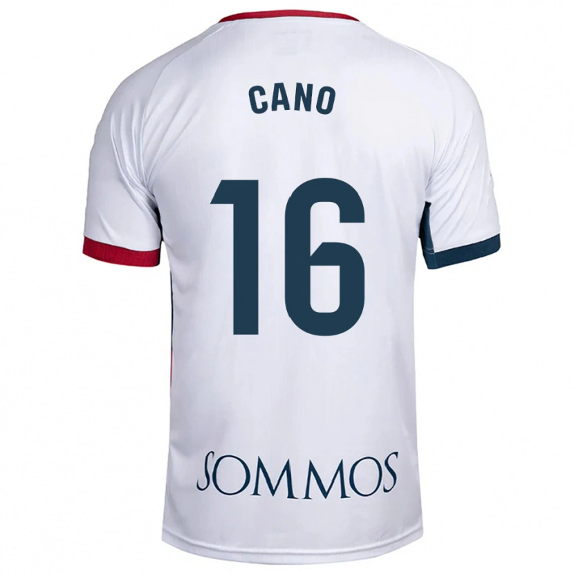 Danxen Donna Maglia Juan Cano #16 Bianco Rosso Kit Gara Away 2025/26 Maglietta