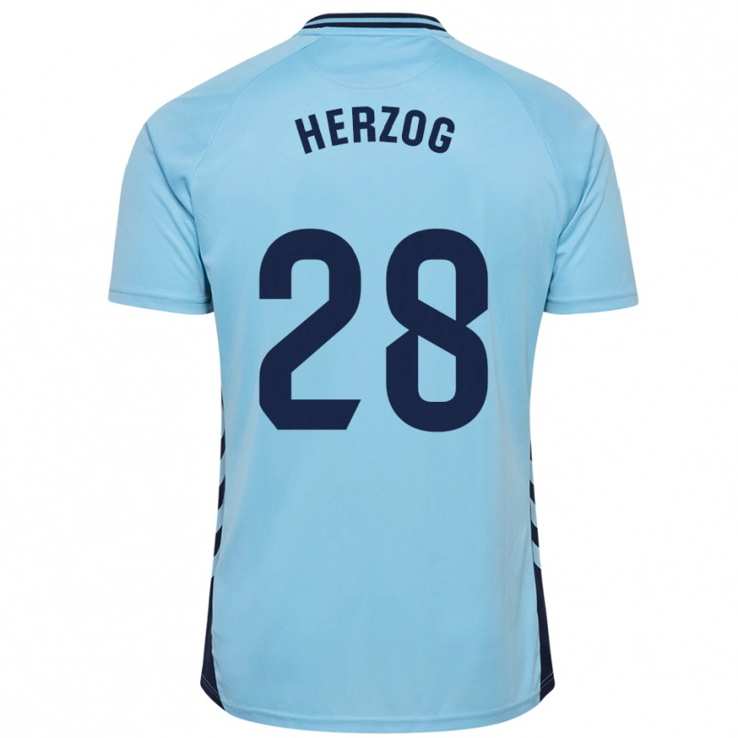 Danxen Donna Maglia Juanma Herzog #28 Azzurro Kit Gara Away 2025/26 Maglietta