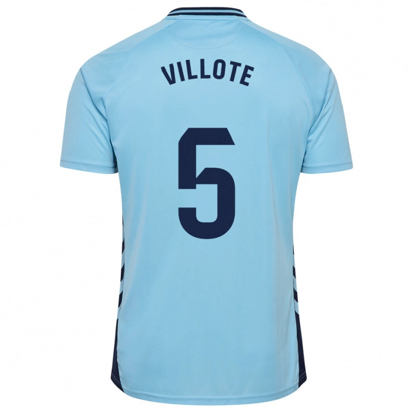 Danxen Donna Maglia Víctor Villote #5 Azzurro Kit Gara Away 2025/26 Maglietta