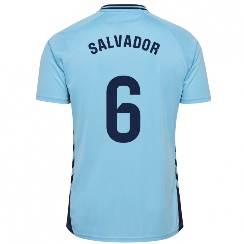 Danxen Donna Maglia Pol Salvador #6 Azzurro Kit Gara Away 2025/26 Maglietta