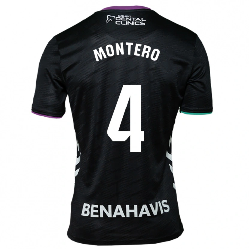 Danxen Donna Maglia Javi Montero #4 Nero Viola Verde Kit Gara Away 2025/26 Maglietta