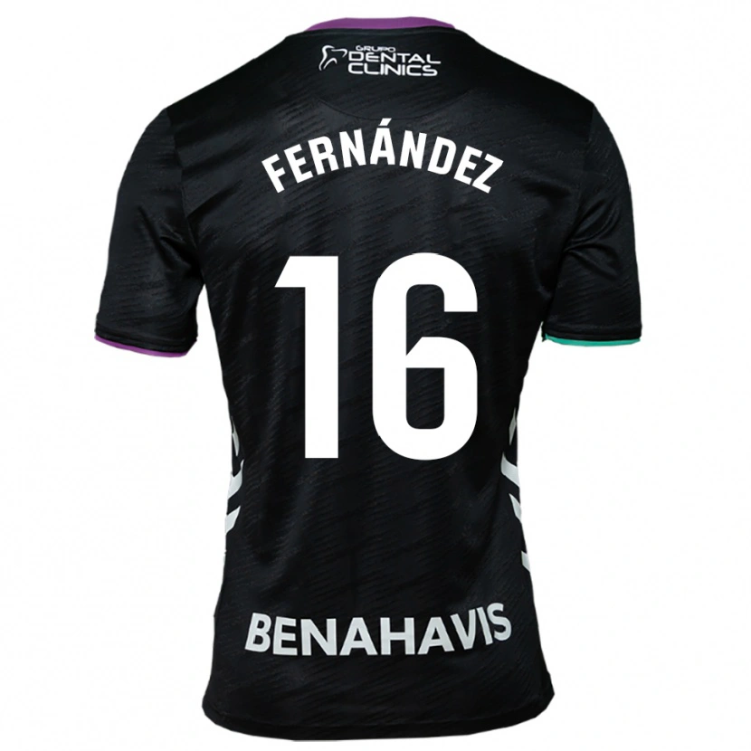 Danxen Donna Maglia José Fernández #16 Nero Viola Verde Kit Gara Away 2025/26 Maglietta