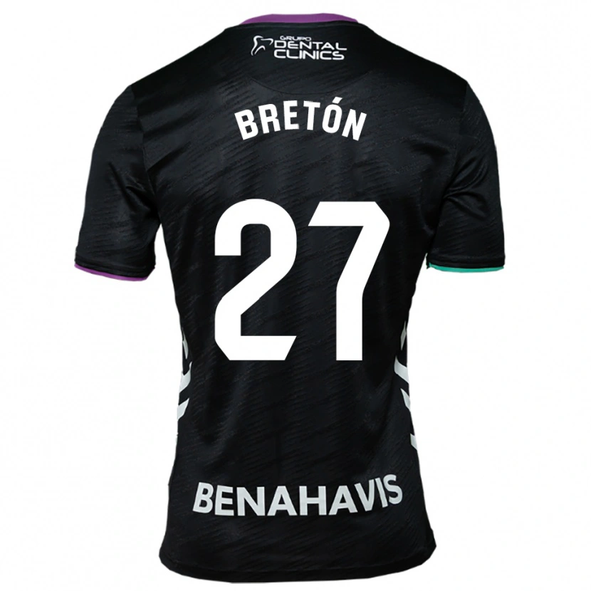 Danxen Donna Maglia Lucas Bretón #27 Nero Viola Verde Kit Gara Away 2025/26 Maglietta