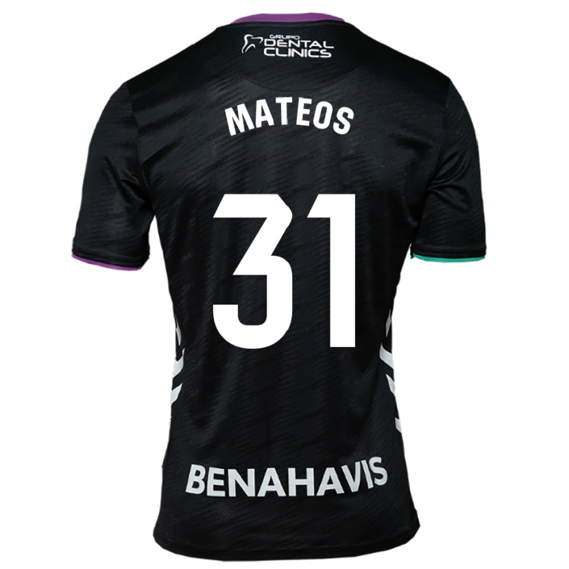 Danxen Donna Maglia Álex Mateos #31 Nero Viola Verde Kit Gara Away 2025/26 Maglietta