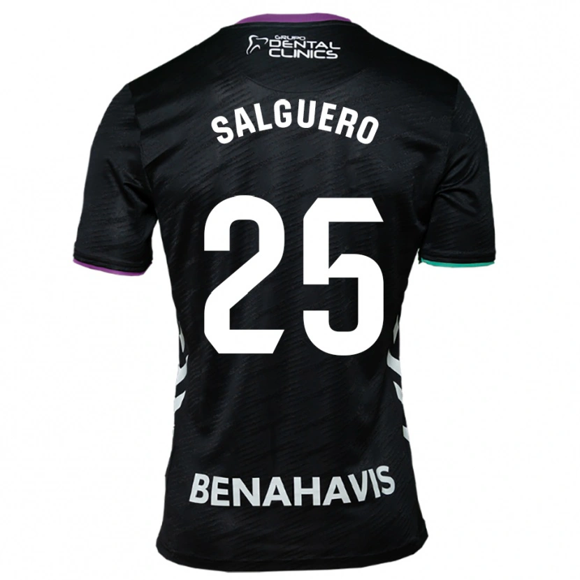 Danxen Donna Maglia Ismael Salguero #25 Nero Viola Verde Kit Gara Away 2025/26 Maglietta