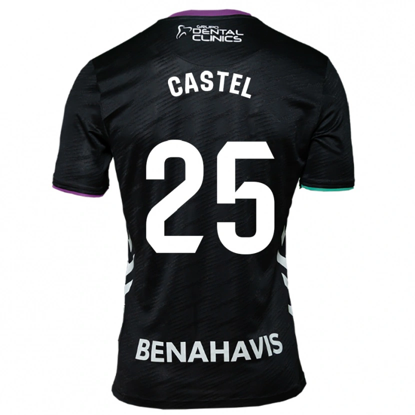 Danxen Donna Maglia Sergio Castel #25 Nero Viola Verde Kit Gara Away 2025/26 Maglietta