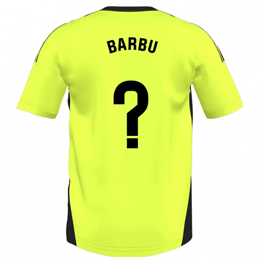 Danxen Donna Maglia Álex Barbu #0 Giallo Fluorescente Kit Gara Away 2025/26 Maglietta
