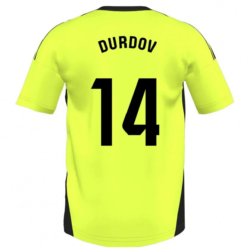 Danxen Donna Maglia Ivan Durdov #14 Giallo Fluorescente Kit Gara Away 2025/26 Maglietta