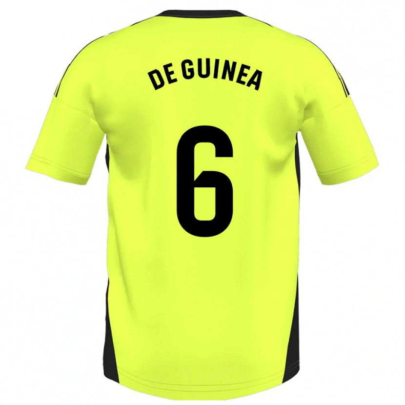 Danxen Donna Maglia Asier Ortiz De Guinea #6 Giallo Fluorescente Kit Gara Away 2025/26 Maglietta