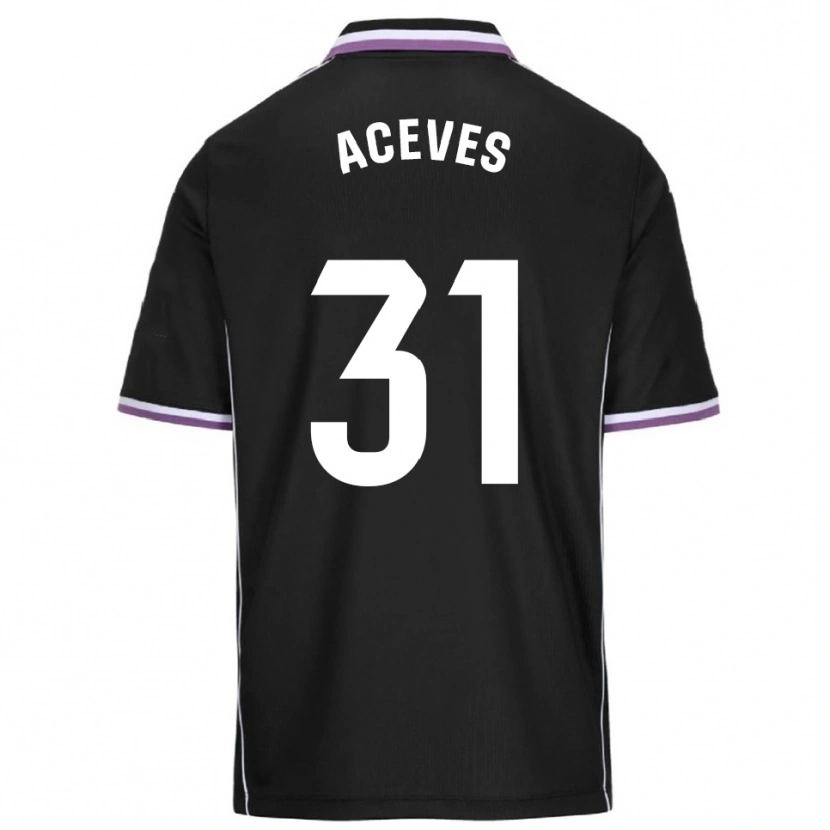 Danxen Donna Maglia Álvaro Aceves #31 Viola Nero Kit Gara Away 2025/26 Maglietta
