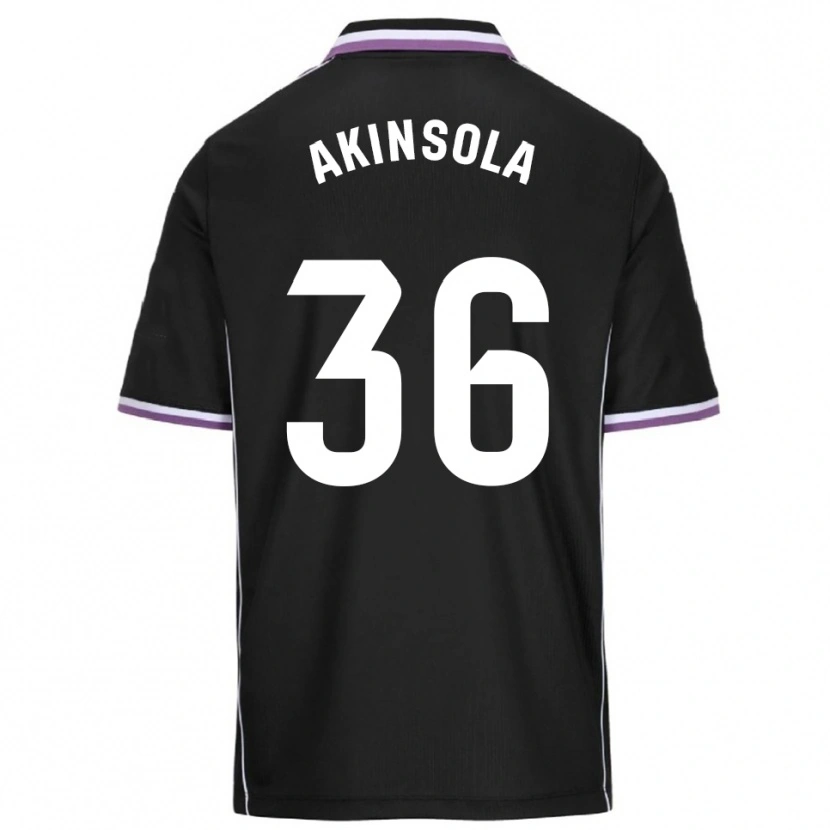 Danxen Donna Maglia Tunde Akinsola #36 Viola Nero Kit Gara Away 2025/26 Maglietta
