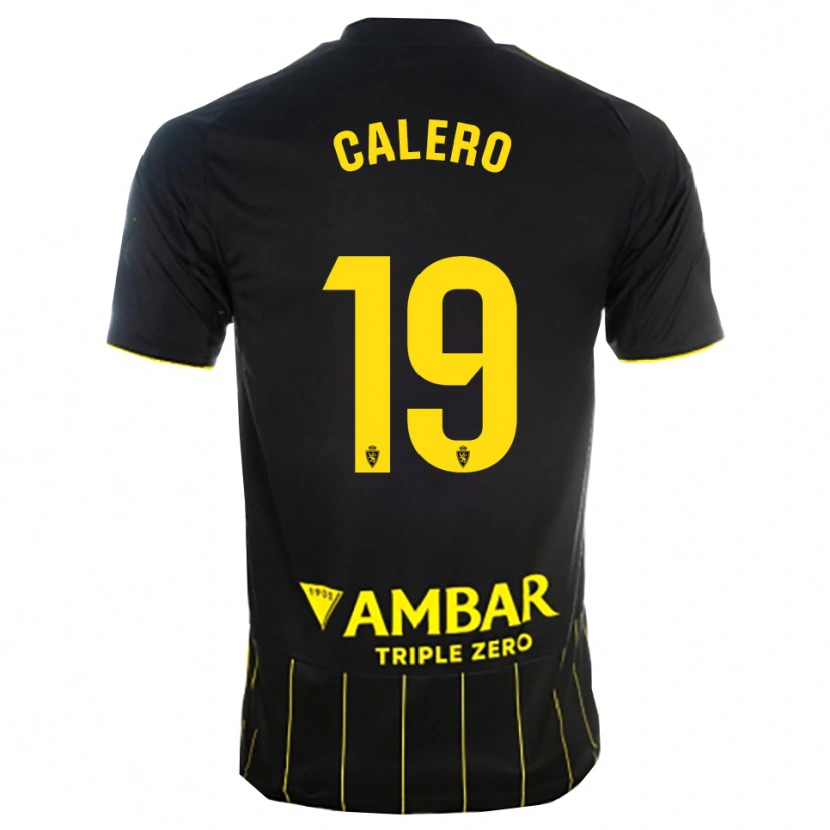 Danxen Donna Maglia Iván Calero #19 Nero Giallo Kit Gara Away 2025/26 Maglietta