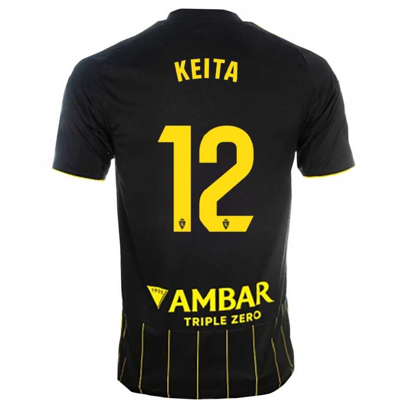 Danxen Donna Maglia Lassine Keita #12 Nero Giallo Kit Gara Away 2025/26 Maglietta