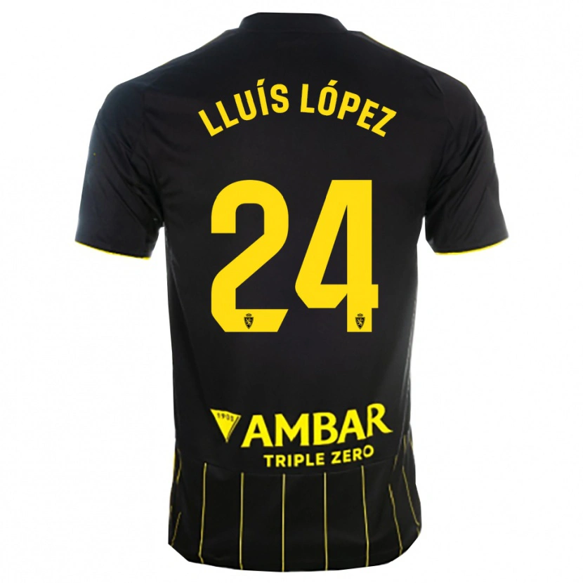 Danxen Donna Maglia Lluís López #24 Nero Giallo Kit Gara Away 2025/26 Maglietta