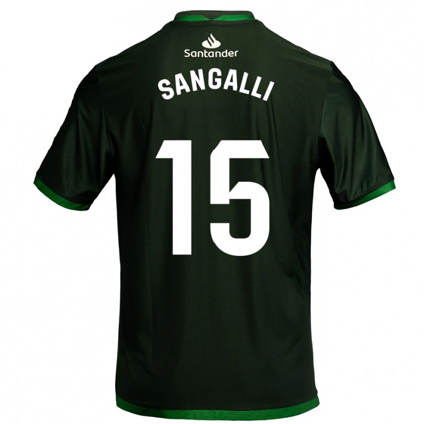 Danxen Donna Maglia Marco Sangalli #15 Verde Scuro Kit Gara Away 2025/26 Maglietta