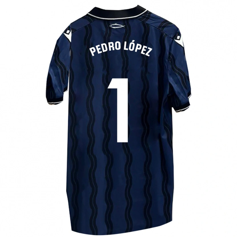 Danxen Donna Maglia Pedro López #1 Blu Scuro Nero Kit Gara Away 2025/26 Maglietta