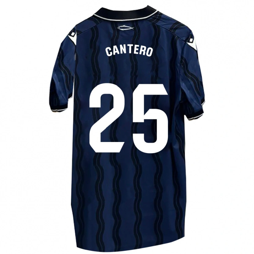 Danxen Donna Maglia Yago Cantero #25 Blu Scuro Nero Kit Gara Away 2025/26 Maglietta