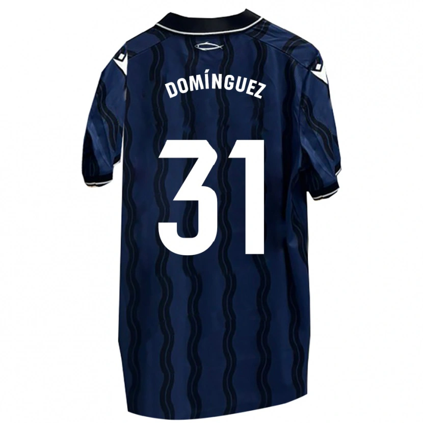Danxen Donna Maglia Curro Domínguez #31 Blu Scuro Nero Kit Gara Away 2025/26 Maglietta