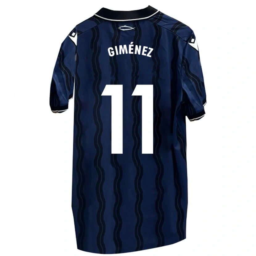 Danxen Donna Maglia Gonzalo Giménez #11 Blu Scuro Nero Kit Gara Away 2025/26 Maglietta