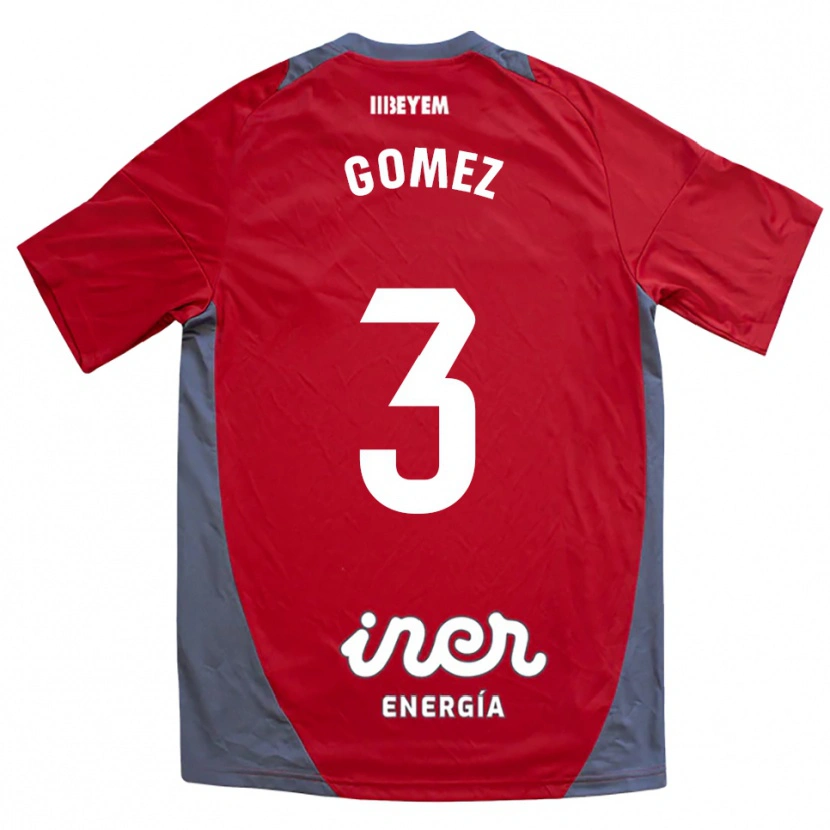 Danxen Donna Maglia Jonathan Gómez #3 Rosso Grigio Kit Gara Away 2025/26 Maglietta