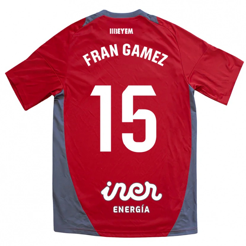 Danxen Donna Maglia Fran Gámez #15 Rosso Grigio Kit Gara Away 2025/26 Maglietta