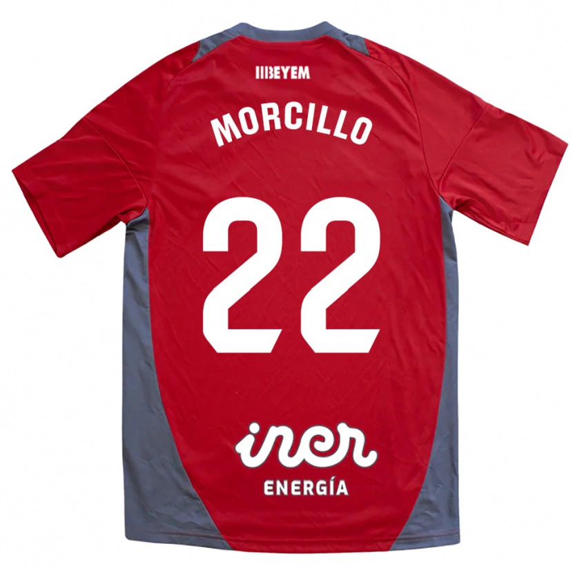 Danxen Donna Maglia Jon Morcillo #22 Rosso Grigio Kit Gara Away 2025/26 Maglietta