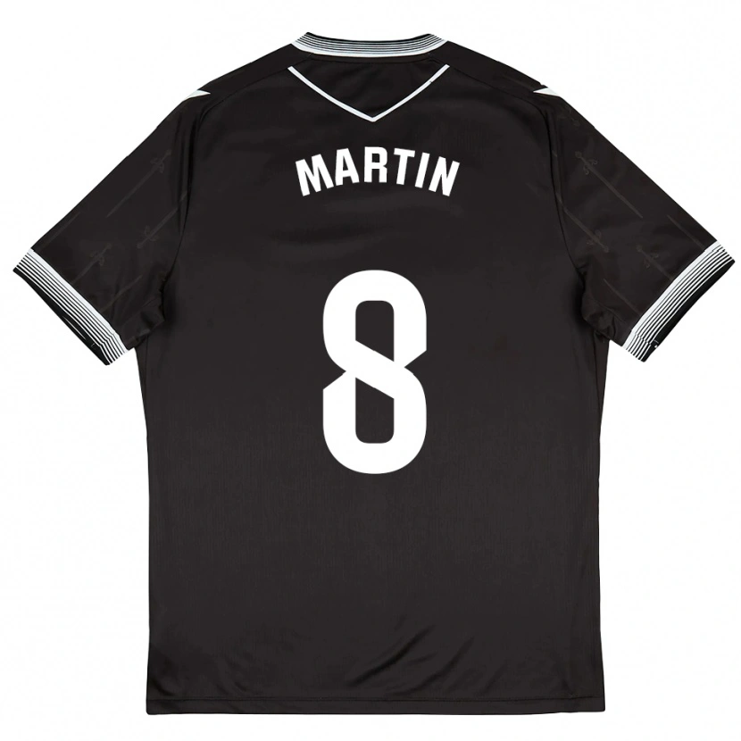 Danxen Donna Maglia Ander Martín #8 Nero Bianco Kit Gara Away 2025/26 Maglietta