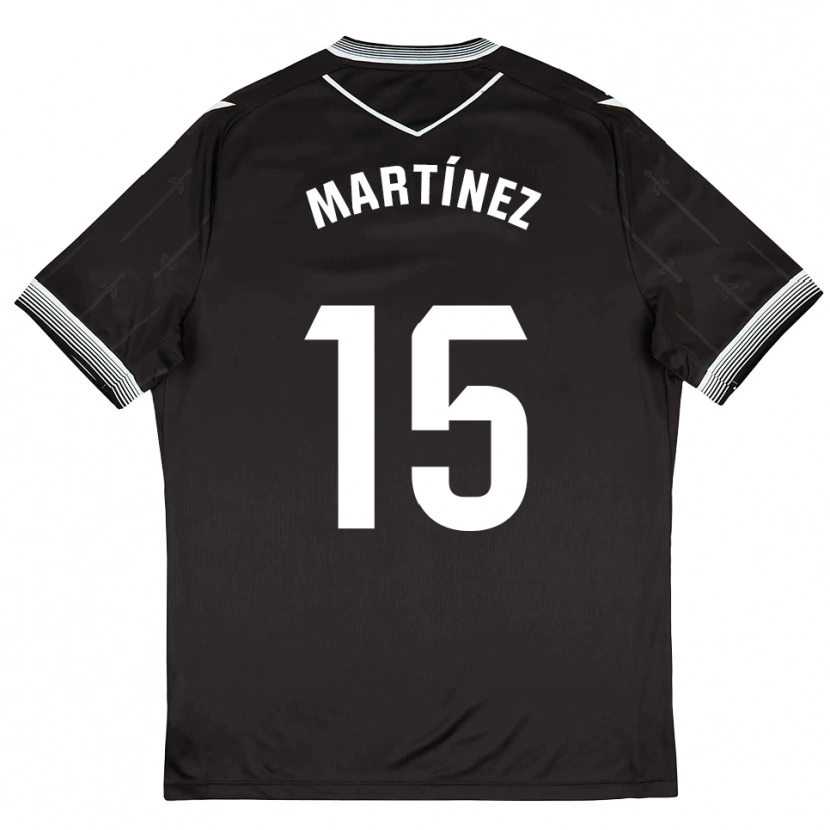 Danxen Donna Maglia Iván Martínez #15 Nero Bianco Kit Gara Away 2025/26 Maglietta
