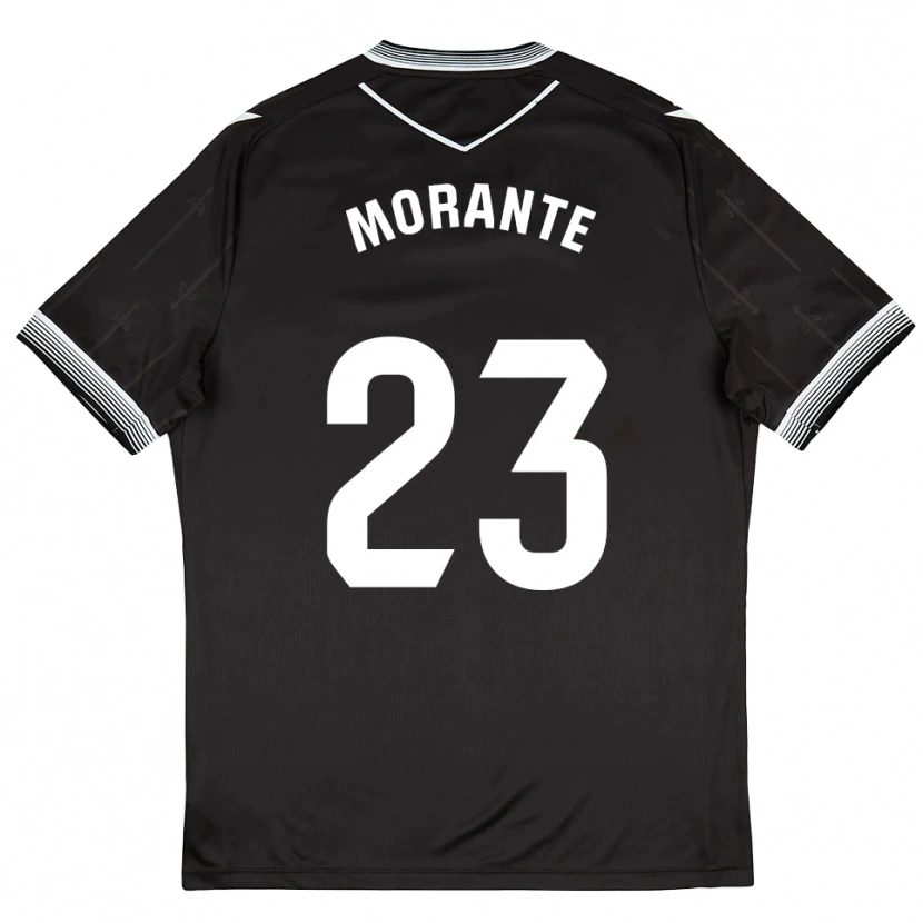 Danxen Donna Maglia Iván Morante #23 Nero Bianco Kit Gara Away 2025/26 Maglietta