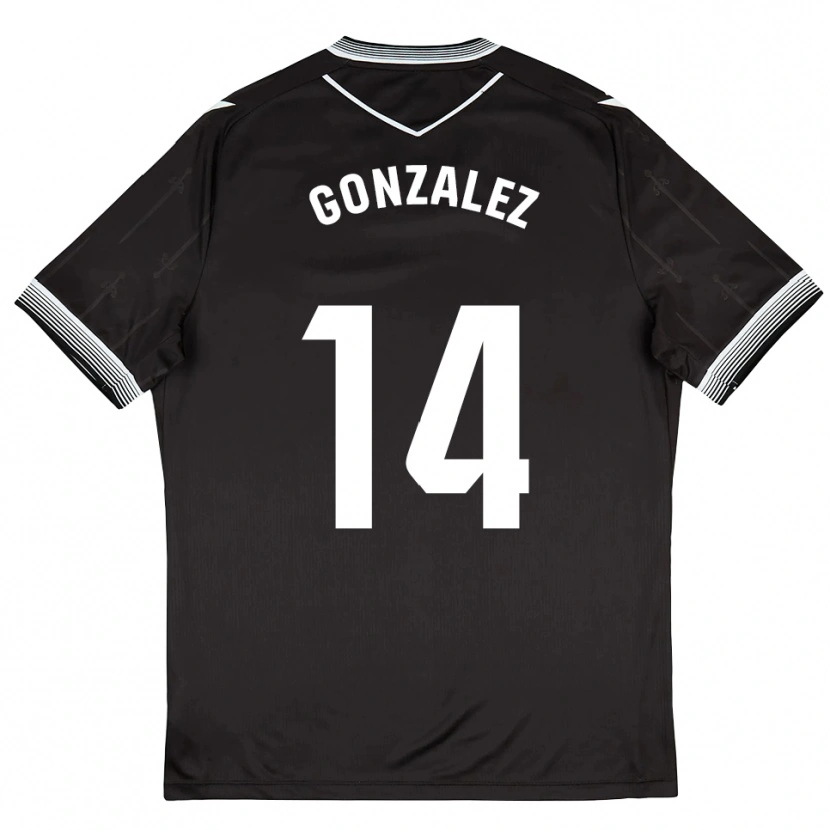 Danxen Donna Maglia David González #14 Nero Bianco Kit Gara Away 2025/26 Maglietta