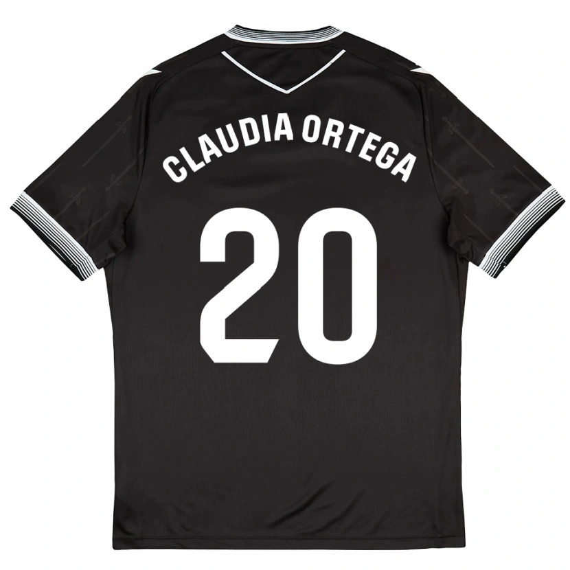 Danxen Donna Maglia Claudia Ortega #20 Nero Bianco Kit Gara Away 2025/26 Maglietta