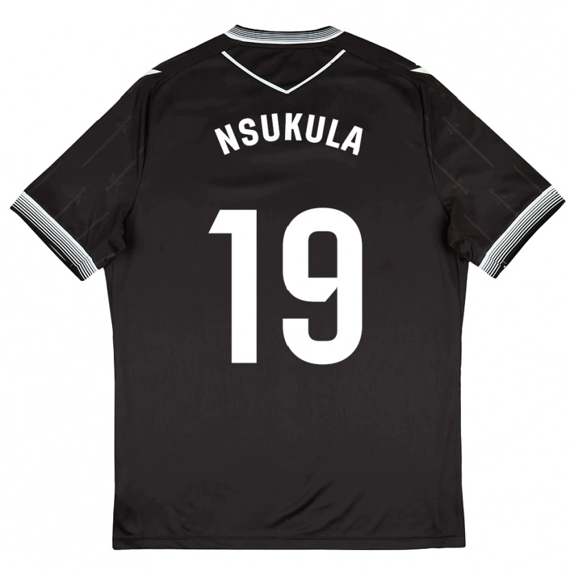 Danxen Donna Maglia Georges Nsukula #19 Nero Bianco Kit Gara Away 2025/26 Maglietta