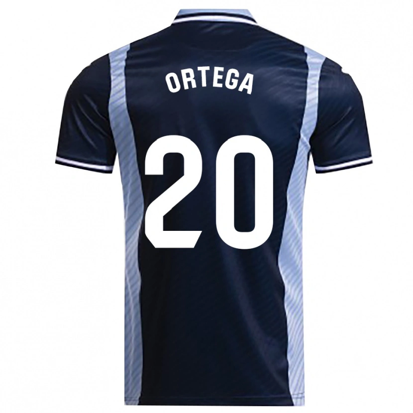 Danxen Donna Maglia David Ortega #20 Blu Scuro Azzurro Kit Gara Away 2025/26 Maglietta